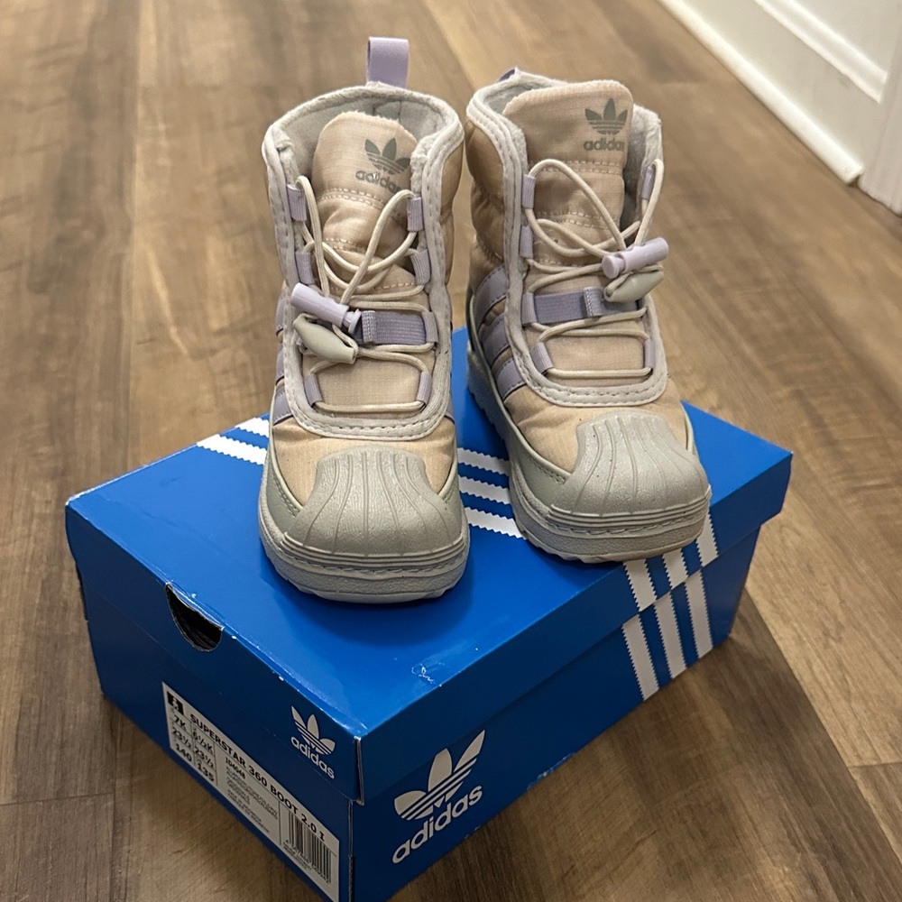 Adidas Kids Superstar 360 boot 2.0 Beige and Lavendar  Boots